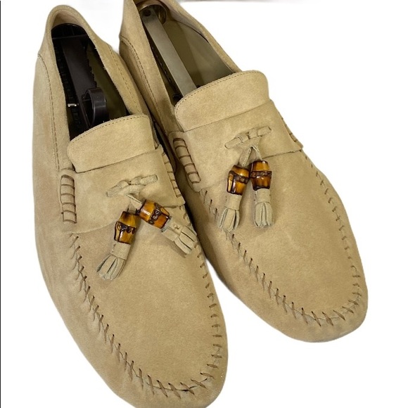 Mens Gucci Suede Tan Car Driving Shoe Loafer 10 - Picture 3 of 11